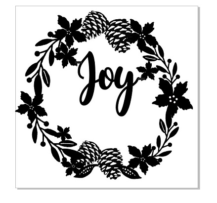 Christmas Wreath Joy, pinecone. 12 x 12 , min buy 1